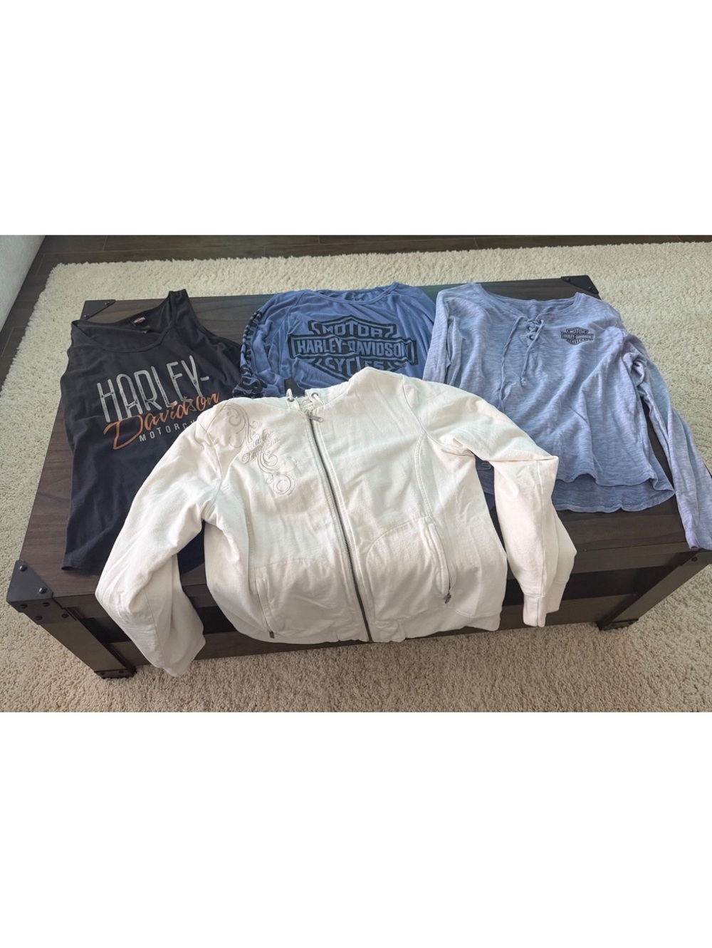 Harley Davidson lotBlue long sleeve jacket and tank size L